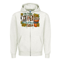Oatmeal Heather coffee Zipper Hoodie - RacoonDesign