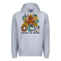 Heather Grey obsessive cow disorder Premium Hoodie - NancyCooperArtShop