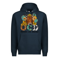 Navy obsessive cow disorder Premium Hoodie - NancyCooperArtShop