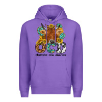 Purple obsessive cow disorder Premium Hoodie - NancyCooperArtShop