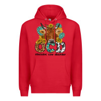 Red obsessive cow disorder Premium Hoodie - NancyCooperArtShop