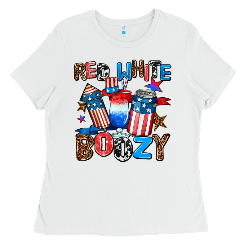 Red White Boozy Ladies Tee by AdoDesignShop | Teevron