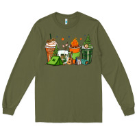 Army Green camping coffee cups Long Sleeve Tee - Zillion Design Studio