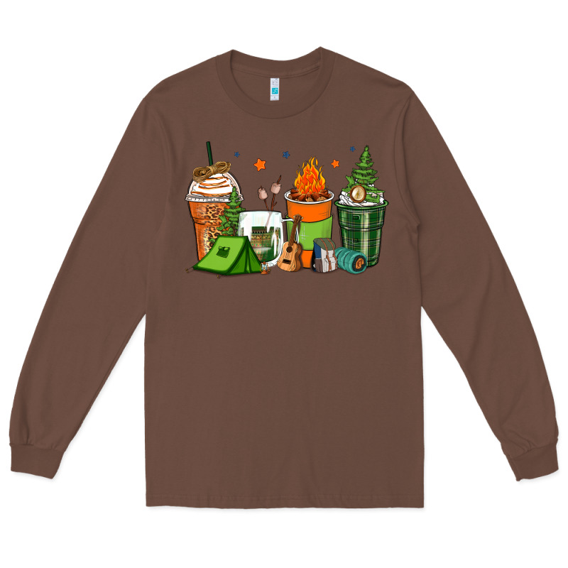 Camping Coffee Cups Long Sleeve Tee by Zillion Design Studio | Teevron