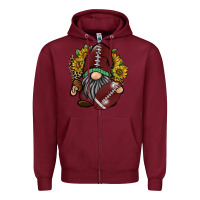 Burgundy football gnome Zipper Hoodie - RacoonDesign