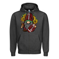 Charcoal Heather football gnome Zipper Hoodie - RacoonDesign