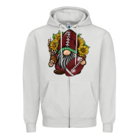 Dove Grey football gnome Zipper Hoodie - RacoonDesign