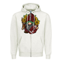 Oatmeal Heather football gnome Zipper Hoodie - RacoonDesign