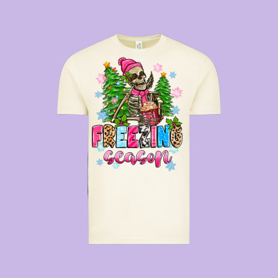 Freezing Season Skeleton Vintage Tee Designed By Zillion Design Studio