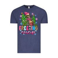 Vintage Denim freezing season skeleton Vintage Tee - Zillion Design Studio