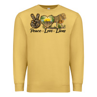 Antique Gold peace love lions Premium Sweatshirt - LillyAllenDesigns