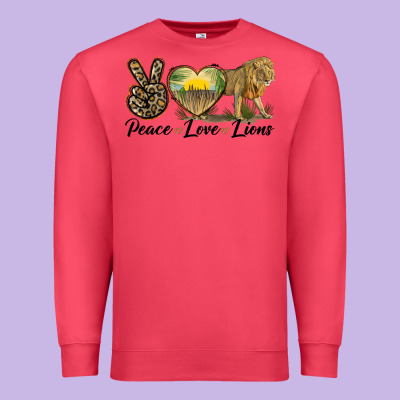 Peace Love Lions Premium Sweatshirt Designed By Lillyallendesigns