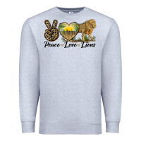 Heather Grey peace love lions Premium Sweatshirt - LillyAllenDesigns