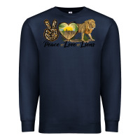 Navy peace love lions Premium Sweatshirt - LillyAllenDesigns