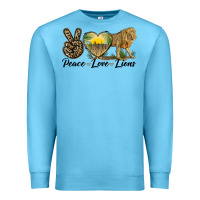 Ocean Blue peace love lions Premium Sweatshirt - LillyAllenDesigns