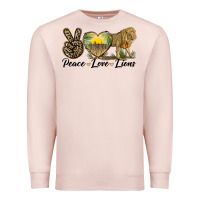 Pale Pink peace love lions Premium Sweatshirt - LillyAllenDesigns