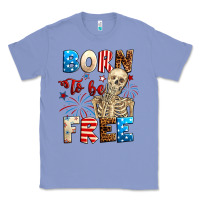Colony Blue Born to be free with skeleton 4th of july Classic Tee - Neo Western