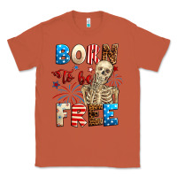 Copper Born to be free with skeleton 4th of july Classic Tee - Neo Western