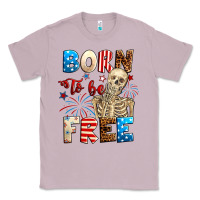 Lilac Born to be free with skeleton 4th of july Classic Tee - Neo Western