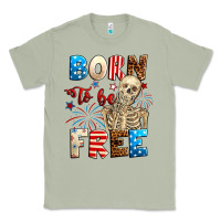 Matcha Born to be free with skeleton 4th of july Classic Tee - Neo Western