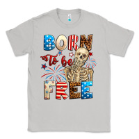 Moon Dust Born to be free with skeleton 4th of july Classic Tee - Neo Western