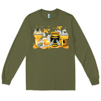 Army Green bumble bee coffee cups Long Sleeve Tee - Zillion Design Studio