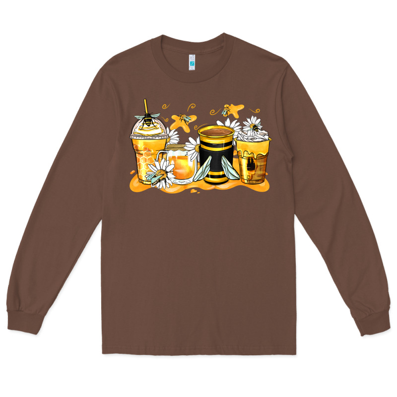 Bumble Bee Coffee Cups Long Sleeve Tee by Zillion Design Studio | Teevron
