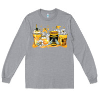 Heather Grey bumble bee coffee cups Long Sleeve Tee - Zillion Design Studio