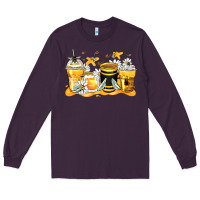 Plum bumble bee coffee cups Long Sleeve Tee - Zillion Design Studio