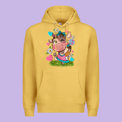 Little Cute Cow Premium Hoodie Designed By Nancycooperartshop