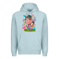 Blue Mist little cute cow Premium Hoodie - NancyCooperArtShop