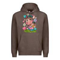Coffee little cute cow Premium Hoodie - NancyCooperArtShop