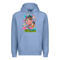 Colony Blue little cute cow Premium Hoodie - NancyCooperArtShop