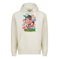 Oatmeal Heather little cute cow Premium Hoodie - NancyCooperArtShop