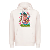 Pale Pink little cute cow Premium Hoodie - NancyCooperArtShop