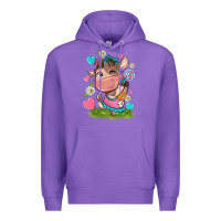 Purple little cute cow Premium Hoodie - NancyCooperArtShop