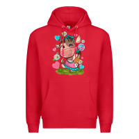 Red little cute cow Premium Hoodie - NancyCooperArtShop
