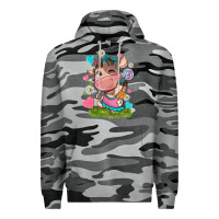 Slate Camo little cute cow Premium Hoodie - NancyCooperArtShop