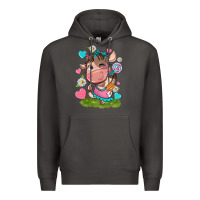 Smoke little cute cow Premium Hoodie - NancyCooperArtShop