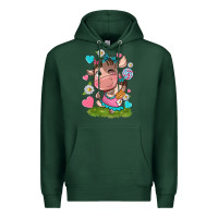Sports Green little cute cow Premium Hoodie - NancyCooperArtShop