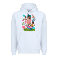 White little cute cow Premium Hoodie - NancyCooperArtShop