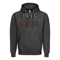 Charcoal Heather tired as a mother Zipper Hoodie - CowhideDigitalArt