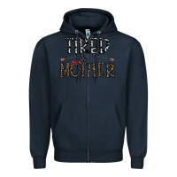 Navy tired as a mother Zipper Hoodie - CowhideDigitalArt