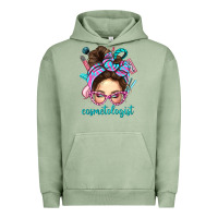 Pigment Oil Green Messy Bun Cosmetologist Bbs Urban Hoodie - BundleAndBundleShop