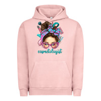 Pigment Salmon Messy Bun Cosmetologist Bbs Urban Hoodie - BundleAndBundleShop