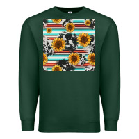 Sports Green serape cowhide sunflowers seamless pattern 12inch Premium Sweatshirt - Jasminsmagicworld