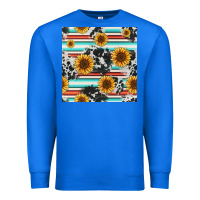 True Royal serape cowhide sunflowers seamless pattern 12inch Premium Sweatshirt - Jasminsmagicworld