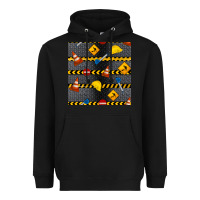 Black construction signs seamless pattern Heavyweight Hoodie - BundleAndBundleShop