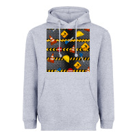 Heather Grey construction signs seamless pattern Heavyweight Hoodie - BundleAndBundleShop