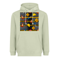 Matcha construction signs seamless pattern Heavyweight Hoodie - BundleAndBundleShop